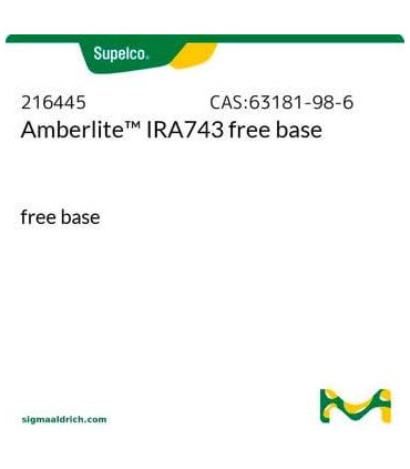 رزین تبادل یونی آمبرلایت  Amberlite™ IRA743 Ion Exchange Resin Sigma 216445